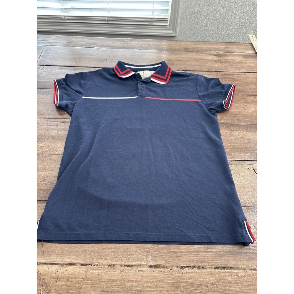 Scott James Polo Shirt Mens M Stripe Trim Classic‎ Golf Top